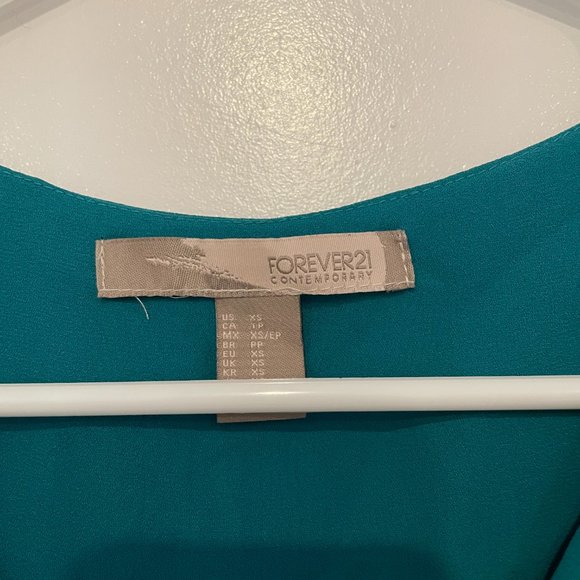 Forever 21 Teal Chiffon Blouse - Picture 2 of 3